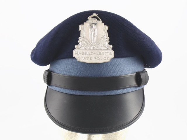 Massachusetts State Police navy blue flat winter hat