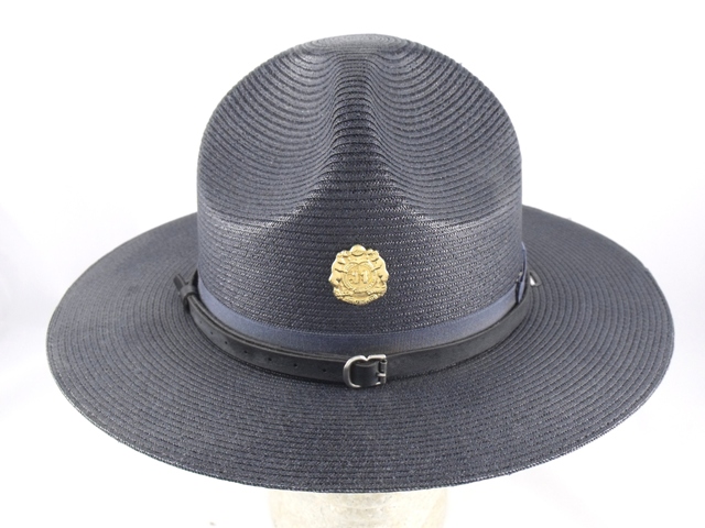 Missouri Highway Patrol navy blue straw summer campaign hat with leather straps